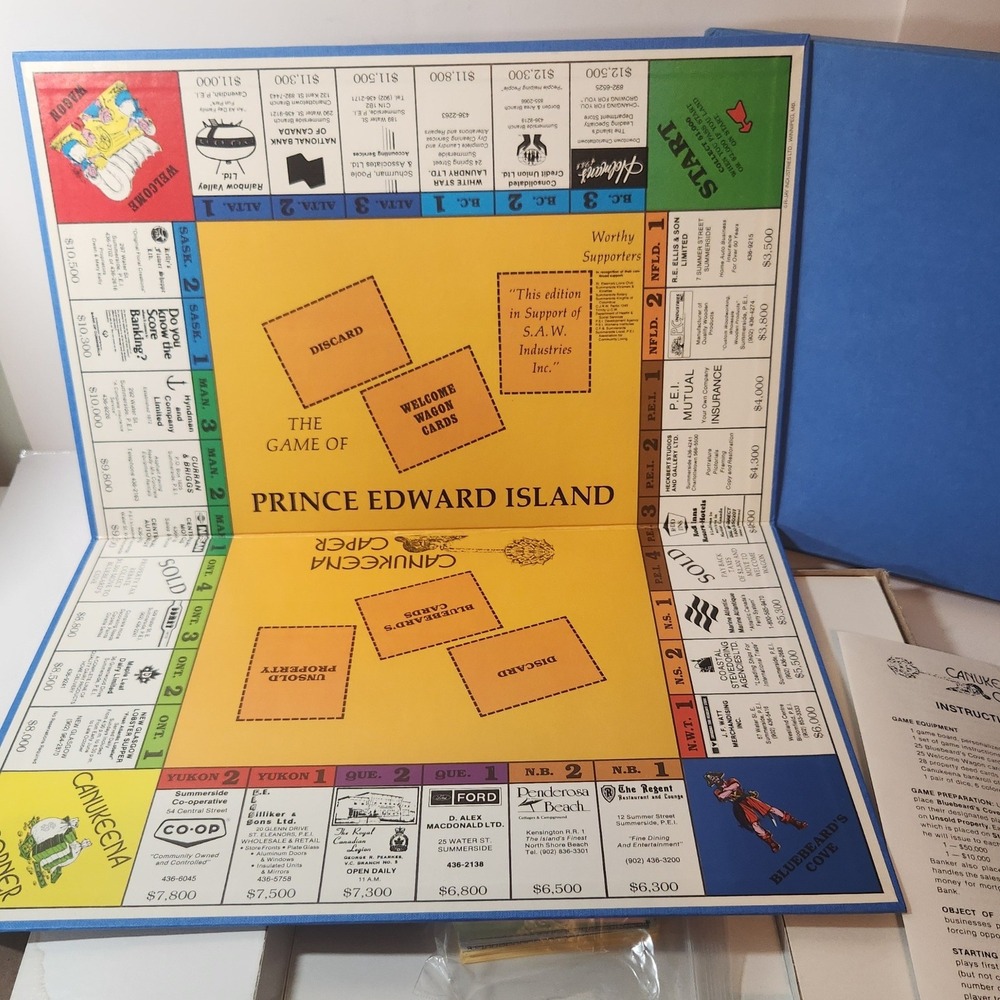 Canukeena Caper The Game of Prince Edward Island PEI Board Game Vintage Canadian